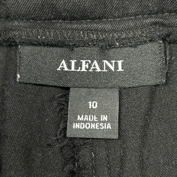 Alfani Women's Black Ankle Pants Trousers with Contrast White Piping Size 10 - Picture 6 of 13